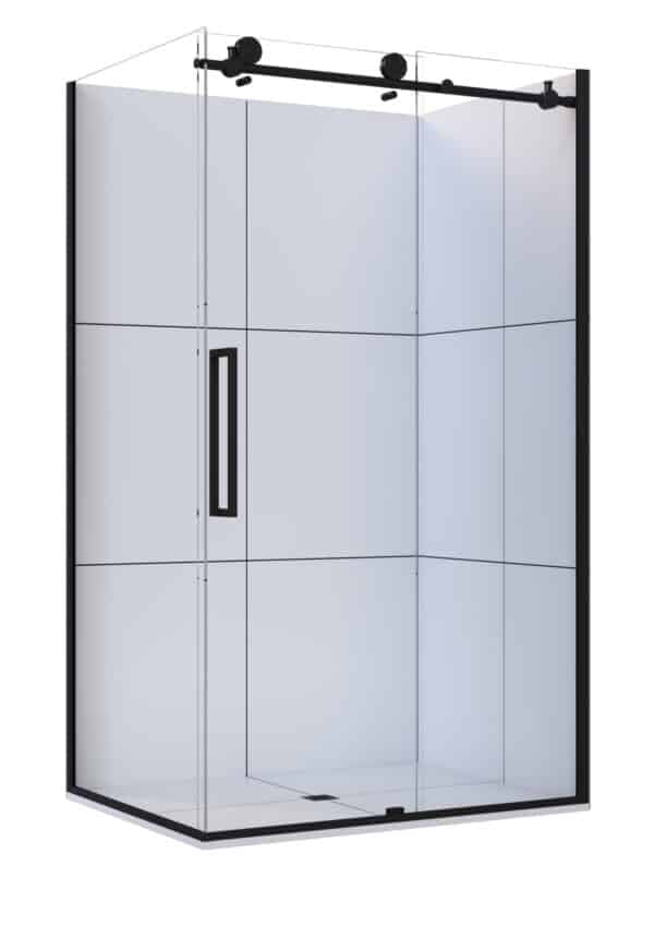 Ravello Tile 2-Sd Black Recessed Centre Waste RH